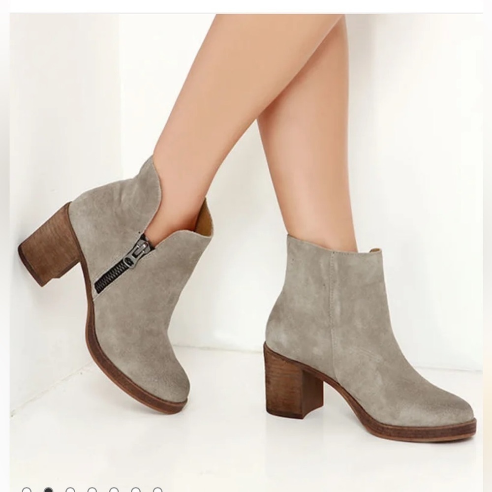 MTNG Becca suede heeled ankle boots side zipper size 38 or size 7.5